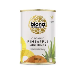Rondele mini de ananas in suc de ananas eco 400g Biona Rondele mini de ananas in suc de ananas eco 400g Biona