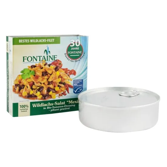 Salata de somon salbatic Mexico in sos de rosii bio, 200g Fontaine