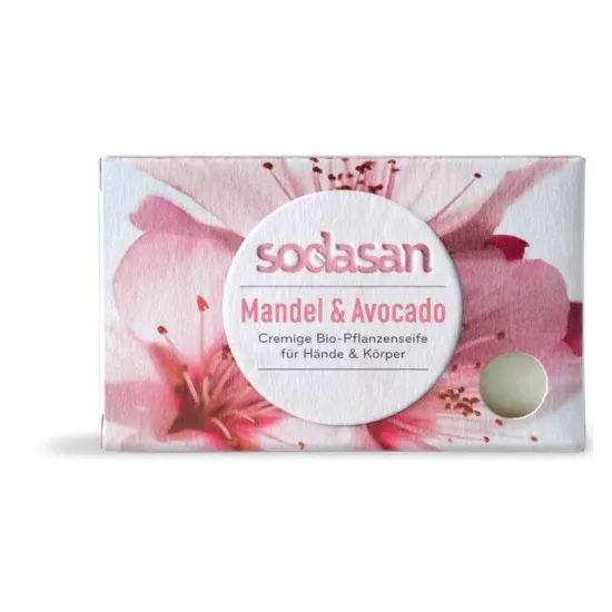 Sapun bio cu migdale si avocado, 100g Sodasan