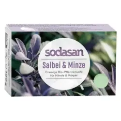 Sapun crema bio cu salvie si menta 100g Sodasan Sapun crema bio cu salvie si menta 100g Sodasan