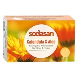 Sapun crema cu galbenele si aloe 100g Sodasan Sapun crema cu galbenele si aloe 100g Sodasan