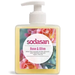Sapun lichid gel de dus bio trandafir masline 300ml SODASAN Sapun lichid gel de dus bio trandafir masline 300ml SODASAN