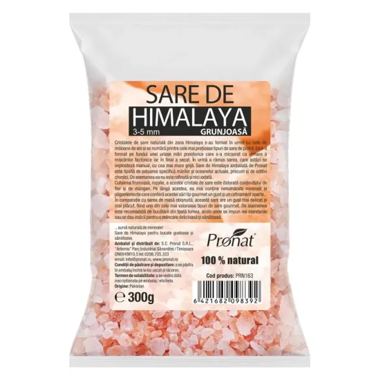 Sare de Himalaya grunjoasa, 300g Pronat