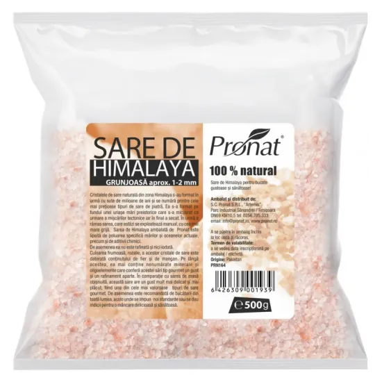 Sare de Himalaya grunjoasa aprox. 1-2mm, 500g Pronat