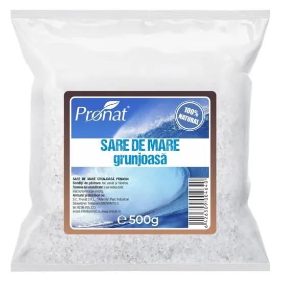 Sare de mare grunjoasa, 500g Pronat