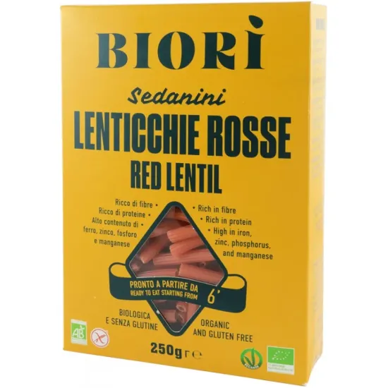 Sedanini bio din linte rosie, 250g Biori