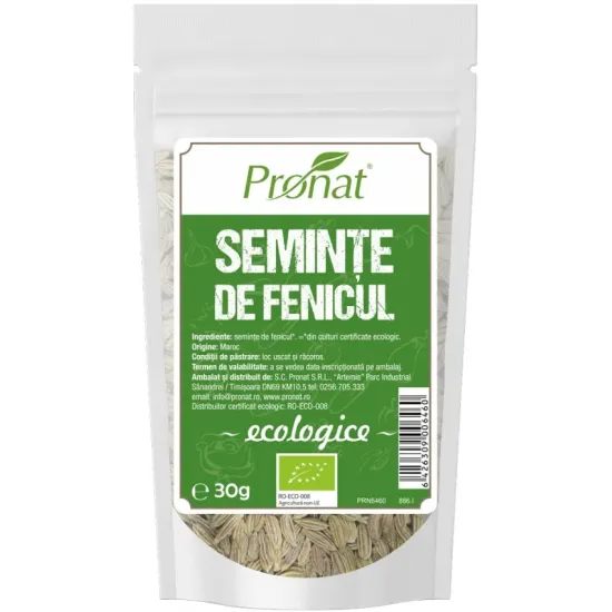 Seminte de fenicul bio, 30g Pronat