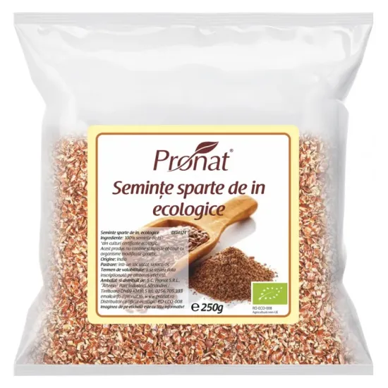 Seminte de in sparte bio, 250g Pronat