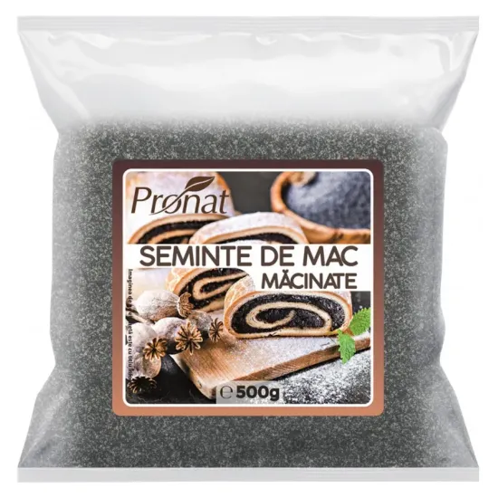 Seminte de mac macinate, 500g Pronat