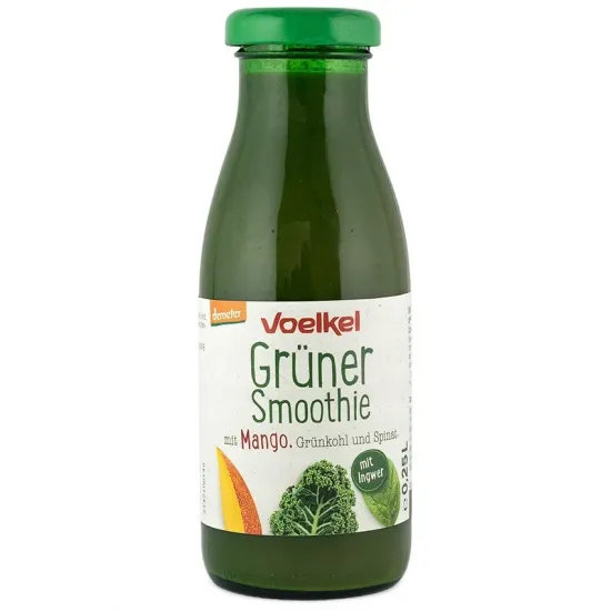 Smoothie verde bio cu mango, varza kale si spanac, 250ml Voelkel