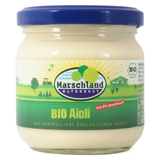 Sos bio Aioli cu 8% usturoi, 180g / 190ml Marschland Naturkost