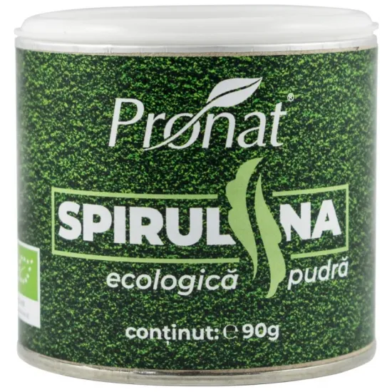 Spirulina bio pulbere, 90g Pronat