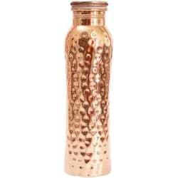 Sticla din cupru curbata cu aspect ciocanit 900ml, Forrest & Love Sticla din cupru curbata cu aspect ciocanit 900ml, Forrest & Love