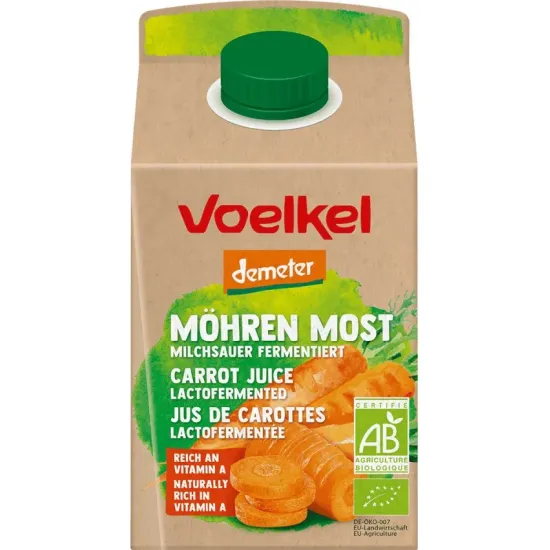 Suc Bio de morcovi lactofermentat, 0.5 l VOELKEL