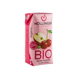 Suc bio de mere si visine, cu pai 200ml Hollinger Suc bio de mere si visine, cu pai 200ml Hollinger