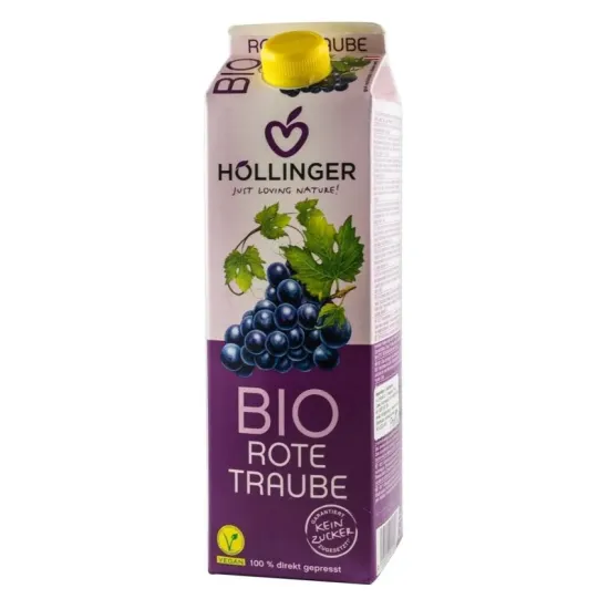 Suc bio de struguri rosii, 1000ml Hollinger