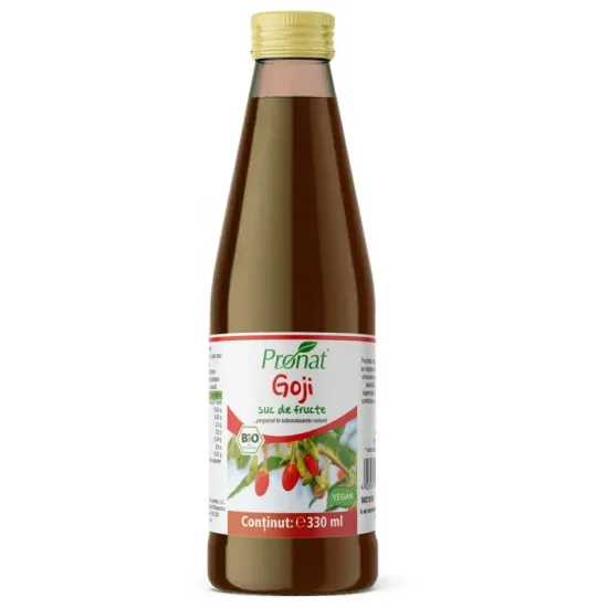 Suc de goji 100%, bio, 330ml Medicura