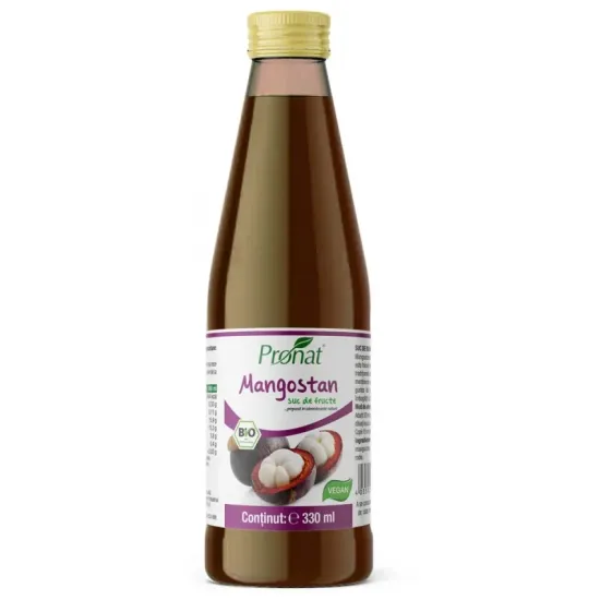 Suc de mangostan 100%, bio, 330ml Medicura