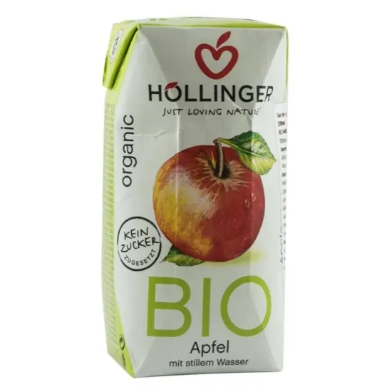 Suc de mere bio cu pai Hollinger, 200ml Hollinger