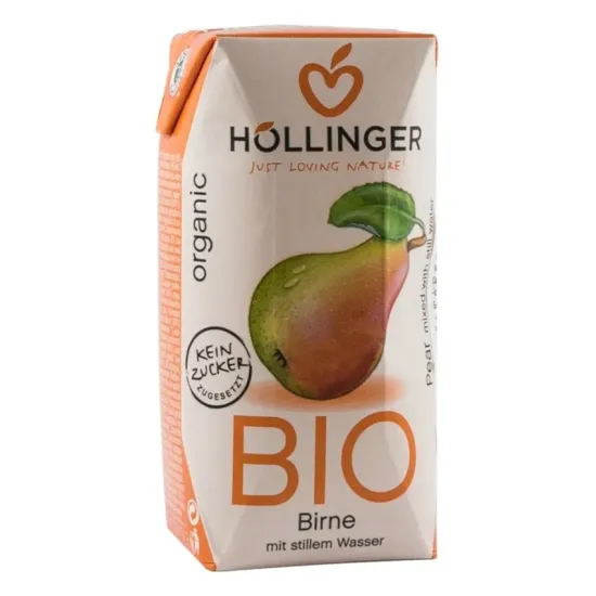 Suc de pere bio cu pai Hollinger, 200ml Hollinger