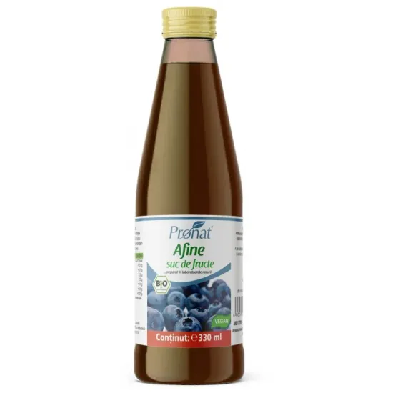 Suc din afine 100%, bio, 330ml Medicura