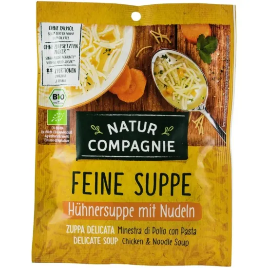 Supa bio de pui cu taitei, 40g Natur Compagnie