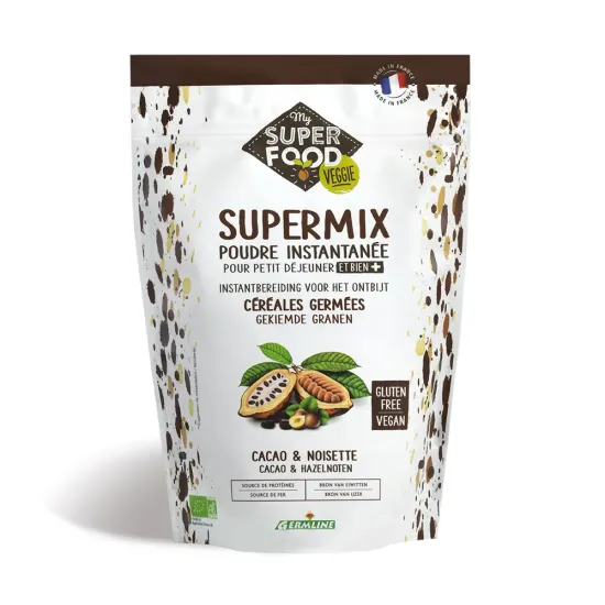 Supermix pentru micul dejun cu alune de padure si cacao bio 350g Germline