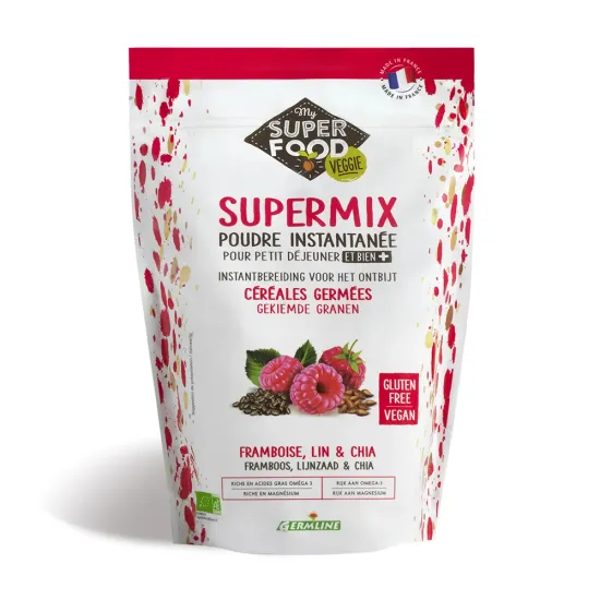 Supermix pentru micul dejun cu zmeura, in si chia bio 350g Germline