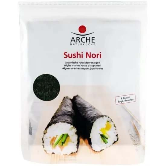 Sushi nori alge marine prajite pentru sushi, 7 foi x 2.4g / 17g Arche