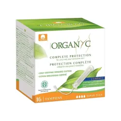 Tampoane Organyc SUPER PLUS din bumbac organic, cu aplicator 16 buc Organyc Tampoane Organyc SUPER PLUS din bumbac organic, cu aplicator 16 buc Organyc