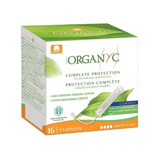 Tampoane Organyc SUPER PLUS din bumbac organic, cu aplicator 16 buc Organyc