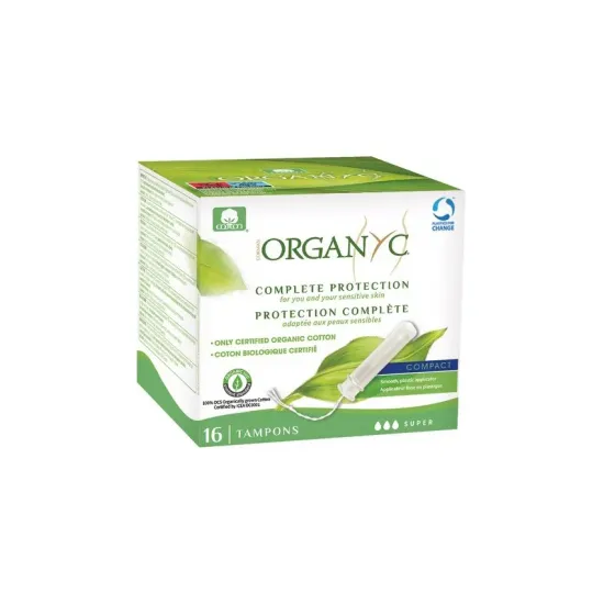 Tampoane Organyc SUPER din bumbac organic, cu aplicator 16 buc Organyc