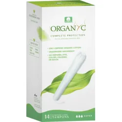 Tampoane Super din bumbac organic, cu aplicator 14 buc Organyc Tampoane Super din bumbac organic, cu aplicator 14 buc Organyc