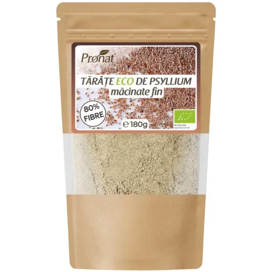 Tarate bio de psyllium macinate fin, 180g Pronat