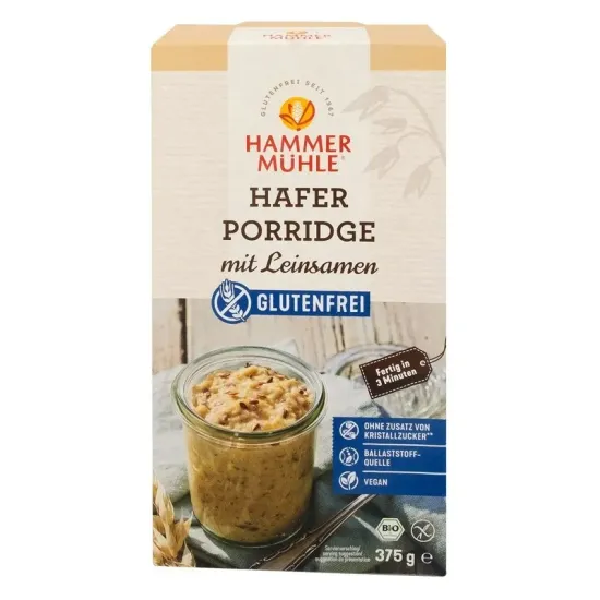 Terci bio de ovaz, fara gluten, cu seminte de in, 375g Hammer Muhle