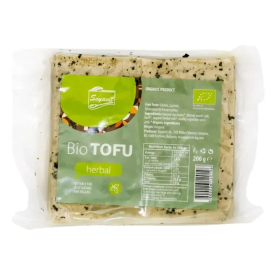 Tofu bio cu verdeturi, 200g Soyavit