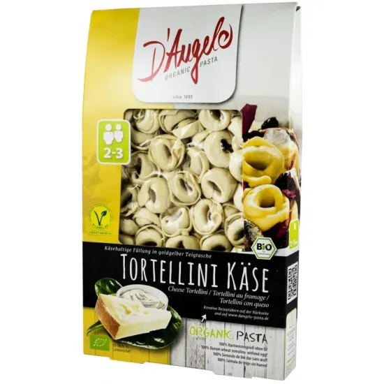 Tortellini bio cu branza, 250g D'angelo Pasta