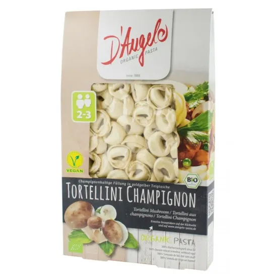 Tortellini bio cu ciuperci champignon, 250g D'angelo Pasta