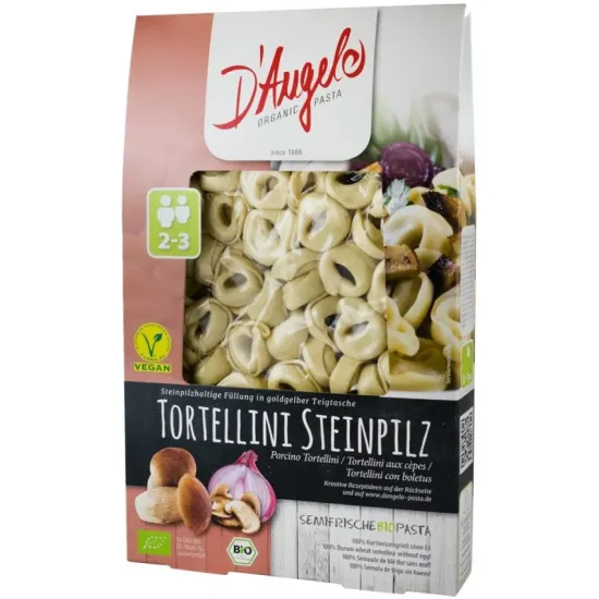 Tortellini bio cu ciuperci si ceapa, 250g D'angelo Pasta