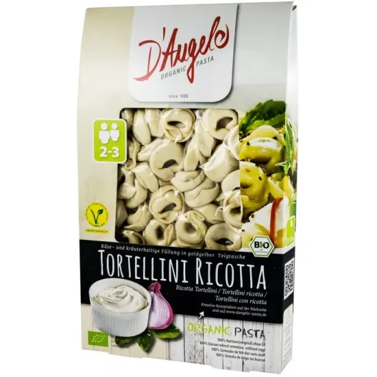 Tortellini bio cu ricotta, 250g D'angelo Pasta