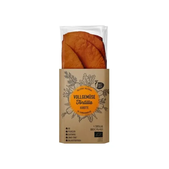 Tortilla bio de legume, cu morcovi, 180g Volllecker