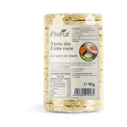 Turte din linte rosie cu sare de mare, 90g Pronat Turte din linte rosie cu sare de mare, 90g Pronat