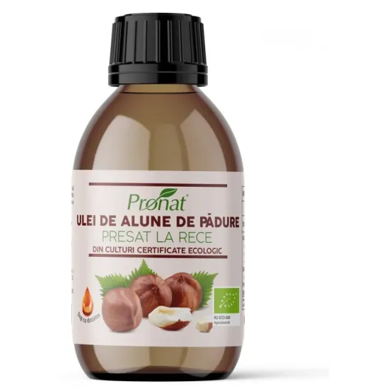 Ulei bio de alune de padure presat la rece 100ml Pronat