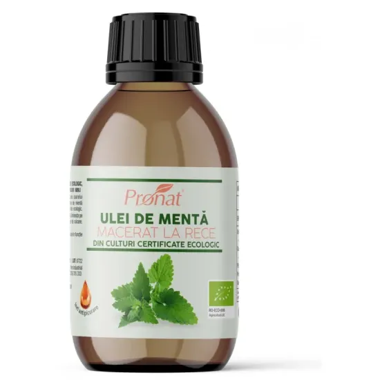 Ulei bio de menta macerat la rece, 100ml Pronat