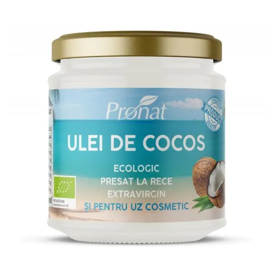 Ulei de cocos extravirgin bio presat la rece 200ml Pronat