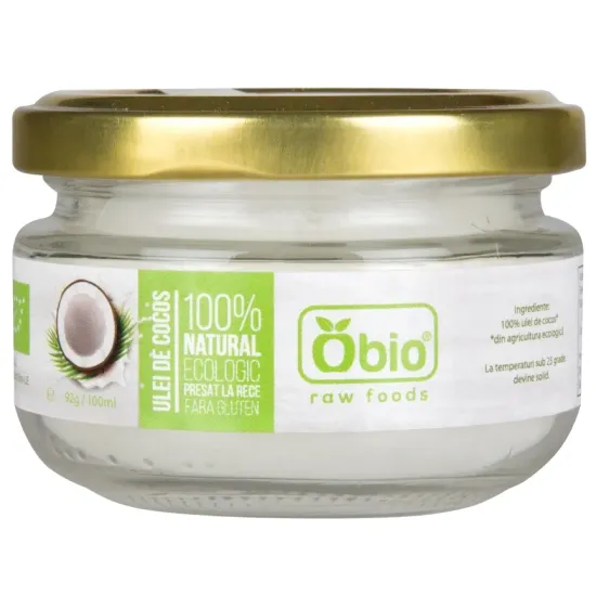 Ulei de cocos virgin raw bio 100ml Obio