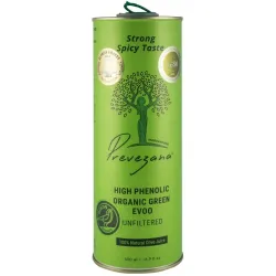 Ulei de masline cu continut mare de fenoli, bio, nefiltrat, 500ml Prevezana Green Olive Oil Ulei de masline cu continut mare de fenoli, bio, nefiltrat, 500ml Prevezana Green Olive Oil