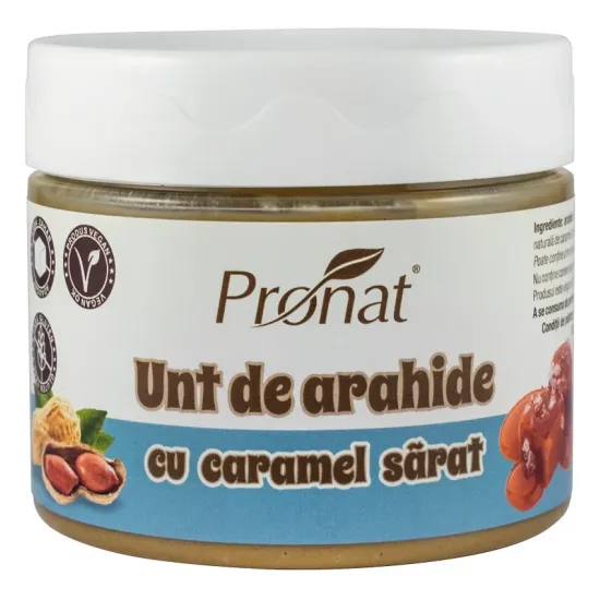 Unt de arahide Nuts Energy cu caramel sarat, 300g Pronat