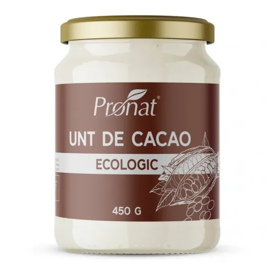 Unt de cacao bio, 450g Pronat