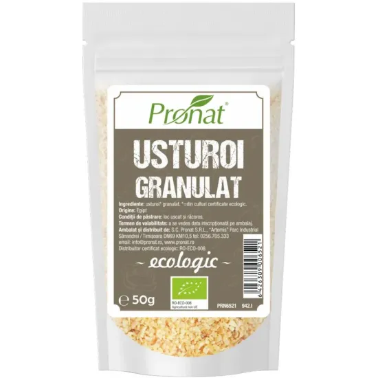 Usturoi uscat granulat fin bio, 50g Pronat